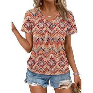 image:imageAUTOMET Womens Tops Short Sleeve V Neck T Shirts 2026 Summer Spring BlousesBoho Floral