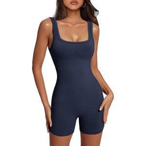 image:imageAUTOMET Womens Workout Romper Flattering Shaping Jumpsuit for Summer 2026Navy