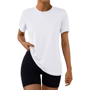 image:imageAUTOMET Womens Workout Shirts Short Sleeve Tops for Running Hiking Gym AthleticWhite