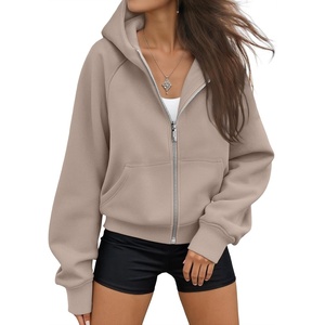 image:imageAUTOMET Womens Zip Up Hoodies Fleece Jackets 2026 Oversized SweatshirtsCoffeegrey