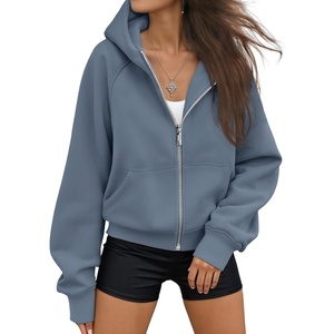 image:imageAUTOMET Womens Zip Up Hoodies Fleece Jackets 2026 Oversized SweatshirtsGreyblue