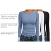 image:imageAUTOMET 3 Pack Womens Long Sleeve Basic Shirts Underscrub Compression TopsBlack white blue Gray