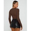image:imageAUTOMET 3 Pack Womens Long Sleeve Basic Shirts Underscrub Compression TopsBlack white chocolate