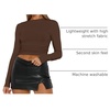image:imageAUTOMET 3 Pack Womens Long Sleeve Basic Shirts Underscrub Compression TopsBlack white chocolate