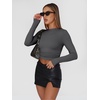image:imageAUTOMET 3 Pack Womens Long Sleeve Basic Shirts Underscrub Compression TopsBlack white gray