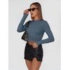 image:imageAUTOMET 3 Pack Womens Long Sleeve Basic Shirts Underscrub Compression TopsBlack white haze Blue
