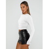 image:imageAUTOMET 3 Pack Womens Long Sleeve Basic Shirts Underscrub Compression TopsWhite white black