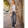 image:imageAUTOMET Shackets for Women Plaid Flannel ShirtsApricot