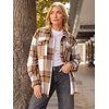 image:imageAUTOMET Shackets for Women Plaid Flannel ShirtsApricot