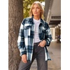 image:imageAUTOMET Shackets for Women Plaid Flannel ShirtsBlue