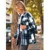 image:imageAUTOMET Shackets for Women Plaid Flannel ShirtsBlue