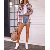 image:imageAUTOMET Shackets for Women Plaid Flannel ShirtsBluepink