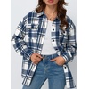 image:imageAUTOMET Shackets for Women Plaid Flannel ShirtsBluewhite