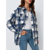 image:imageAUTOMET Shackets for Women Plaid Flannel ShirtsBluewhite