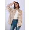 image:imageAUTOMET Shackets for Women Plaid Flannel ShirtsDarkkhaki