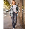 image:imageAUTOMET Shackets for Women Plaid Flannel ShirtsGrey