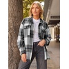image:imageAUTOMET Shackets for Women Plaid Flannel ShirtsGrey
