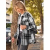 image:imageAUTOMET Shackets for Women Plaid Flannel ShirtsGrey