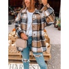 image:imageAUTOMET Shackets for Women Plaid Flannel ShirtsKhakigrey