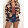 image:imageAUTOMET Shackets for Women Plaid Flannel ShirtsOrangeblack