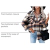 image:imageAUTOMET Shackets for Women Plaid Flannel ShirtsOrangewhite