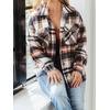 image:imageAUTOMET Shackets for Women Plaid Flannel ShirtsOrangewhite