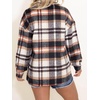 image:imageAUTOMET Shackets for Women Plaid Flannel ShirtsOrangewhite