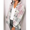 image:imageAUTOMET Shackets for Women Plaid Flannel ShirtsPinkgrey