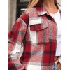 image:imageAUTOMET Shackets for Women Plaid Flannel ShirtsRed