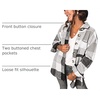 image:imageAUTOMET Shackets for Women Plaid Flannel ShirtsWhitegrey