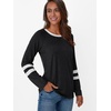 image:imageAUTOMET Womens Color Block Long Sleeve Shirts Oversized Crewneck Casual TopBlack