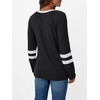 image:imageAUTOMET Womens Color Block Long Sleeve Shirts Oversized Crewneck Casual TopBlack
