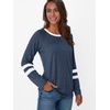 image:imageAUTOMET Womens Color Block Long Sleeve Shirts Oversized Crewneck Casual TopBlue