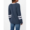 image:imageAUTOMET Womens Color Block Long Sleeve Shirts Oversized Crewneck Casual TopBlue