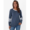 image:imageAUTOMET Womens Color Block Long Sleeve Shirts Oversized Crewneck Casual TopBlue