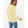 image:imageAUTOMET Womens Color Block Long Sleeve Shirts Oversized Crewneck Casual TopButter Yellow