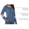 image:imageAUTOMET Womens Color Block Long Sleeve Shirts Oversized Crewneck Casual TopLightblue