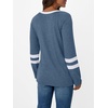 image:imageAUTOMET Womens Color Block Long Sleeve Shirts Oversized Crewneck Casual TopLightblue
