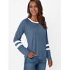 image:imageAUTOMET Womens Color Block Long Sleeve Shirts Oversized Crewneck Casual TopLightblue