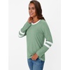 image:imageAUTOMET Womens Color Block Long Sleeve Shirts Oversized Crewneck Casual TopLightgreen