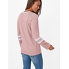 image:imageAUTOMET Womens Color Block Long Sleeve Shirts Oversized Crewneck Casual TopPink