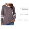 image:imageAUTOMET Womens Color Block Long Sleeve Shirts Oversized Crewneck Casual TopRosetaupe