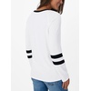 image:imageAUTOMET Womens Color Block Long Sleeve Shirts Oversized Crewneck Casual TopWhite