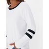 image:imageAUTOMET Womens Color Block Long Sleeve Shirts Oversized Crewneck Casual TopWhite
