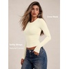 image:imageAUTOMET Womens Crew Neck Long Sleeve Shirts Compression Underscrubs TopsApricot