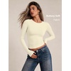 image:imageAUTOMET Womens Crew Neck Long Sleeve Shirts Compression Underscrubs TopsApricot