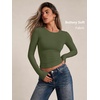 image:imageAUTOMET Womens Crew Neck Long Sleeve Shirts Compression Underscrubs TopsArmygreen