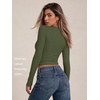 image:imageAUTOMET Womens Crew Neck Long Sleeve Shirts Compression Underscrubs TopsArmygreen