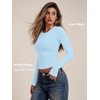 image:imageAUTOMET Womens Crew Neck Long Sleeve Shirts Compression Underscrubs TopsBaby Blue