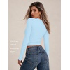 image:imageAUTOMET Womens Crew Neck Long Sleeve Shirts Compression Underscrubs TopsBaby Blue